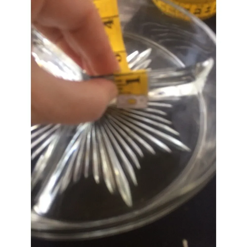 Vintage 3-Section Starburst Glass Relish Nut Dish Divided Candy‎ Tray Atomic MCM